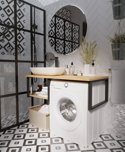 Столешница под стиральную машину 1Marka Grunge Loft, 120 см, дуб вотан, Ц0000004100