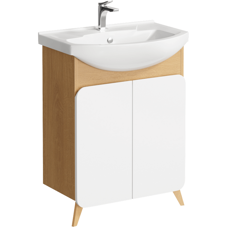 Тумба с раковиной Аqwella Basic BAS0106DZ Дерево светлое...