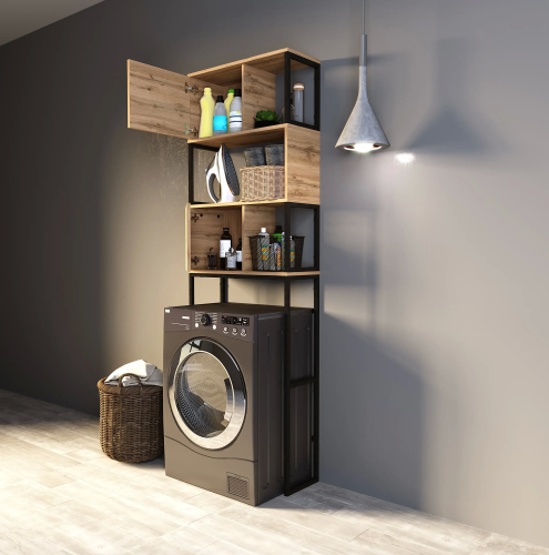 Шкаф над стиральной машиной 1Marka Grunge Loft, 66 см, дуб вотан, Ц0000005249