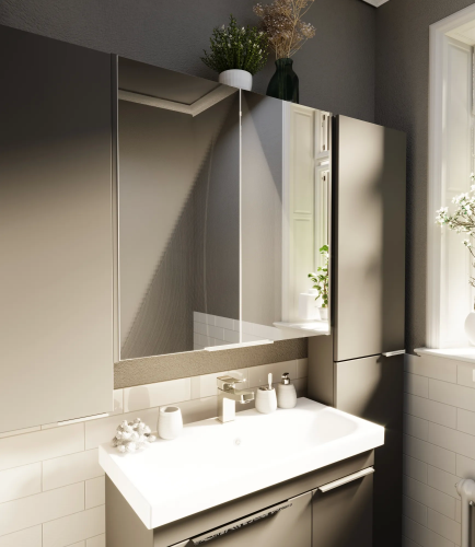 Шкаф с зеркалом 1Marka Gaula, 60 см, черный, У92541