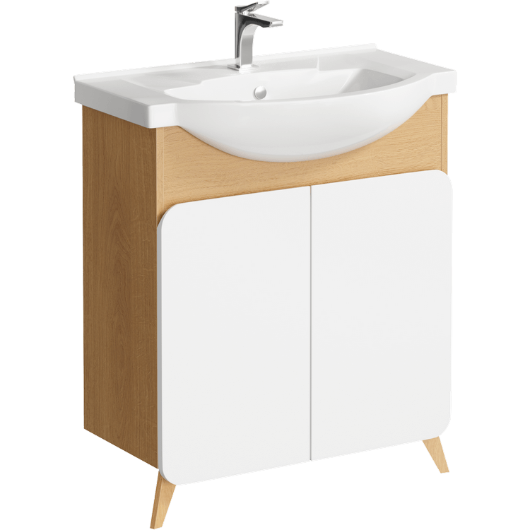 Тумба с раковиной Аqwella Basic BAS0107DZ Дерево светлое...