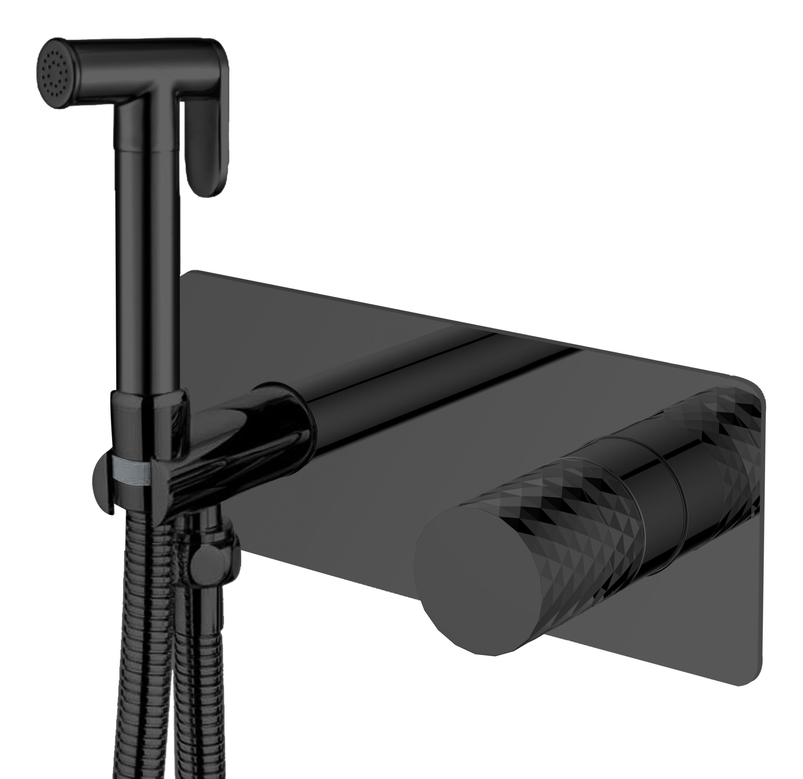 Смеситель с гигиеническим душем Boheme Stick, черный, 127-BB...