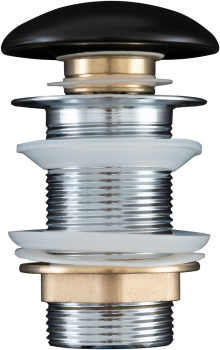 Донный клапан Aquanet черный матовый, без перелива