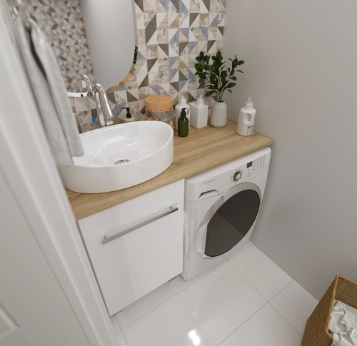 Столешница под стиральную машину 1Marka Wash, 110 см, дуб сонома, Ц0000004099