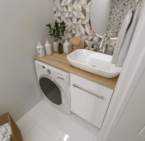 Столешница под стиральную машину 1Marka Wash, 110 см, дуб сонома, Ц0000016425