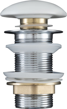 Донный клапан Aquanet белый матовый, без перелива