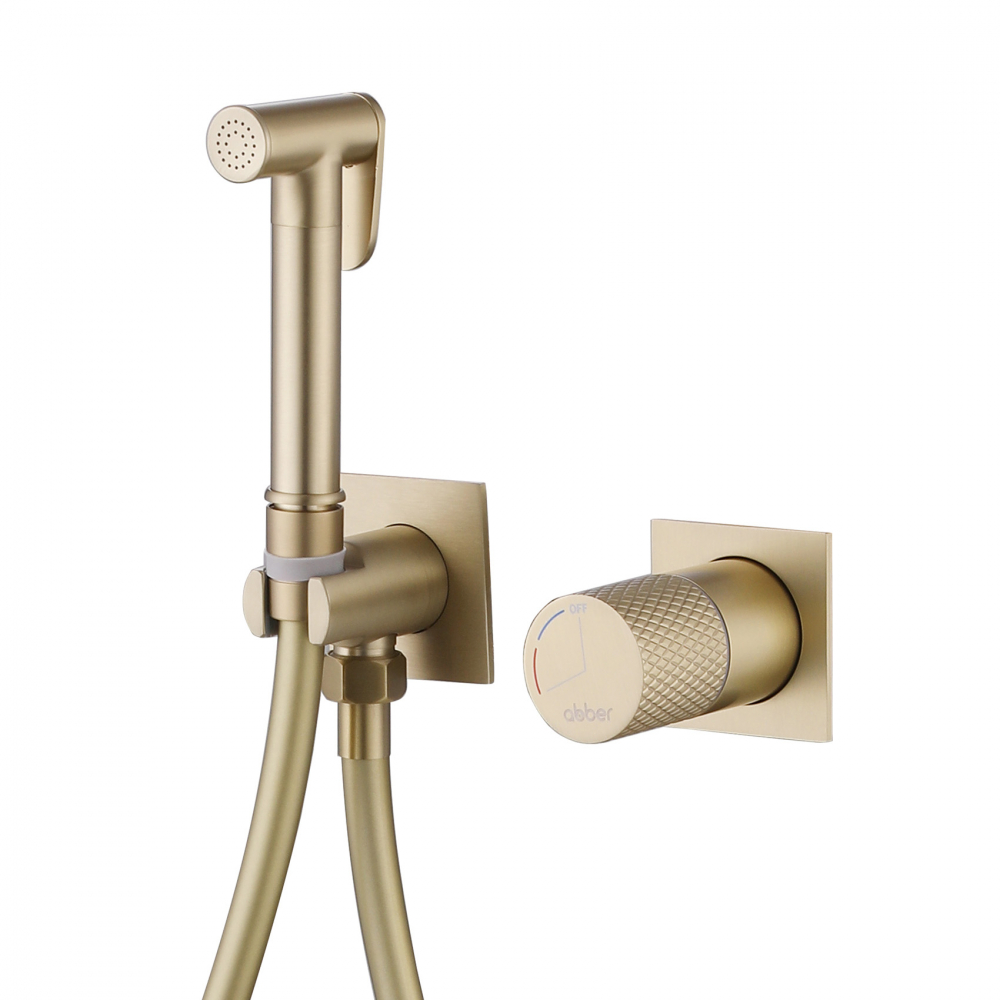 Смеситель с гигиеническим душем Abber Rund, золото, AF8725G...