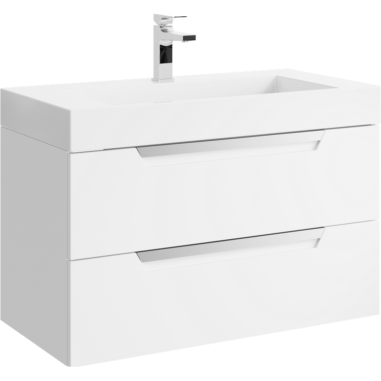 Тумба с раковиной Аqwella Cube CUB0109W Белый...