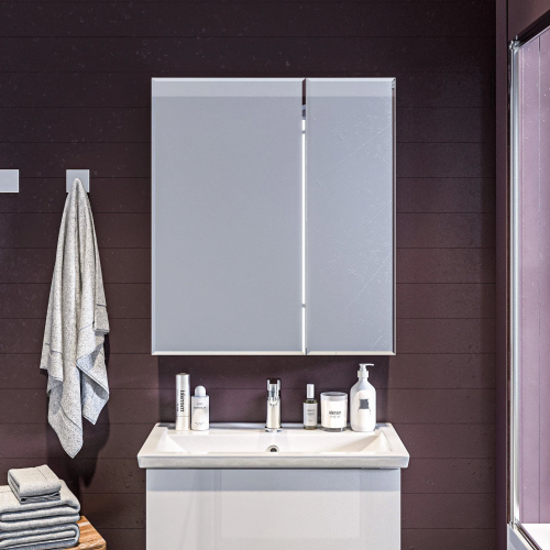 Шкаф с зеркалом Marka One Mix, 70 см, белый, У37179