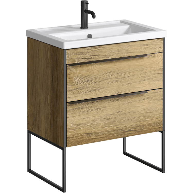 Тумба с раковиной Аqwella Fargo FRG0107DB+FRGN440 Дерево тём...