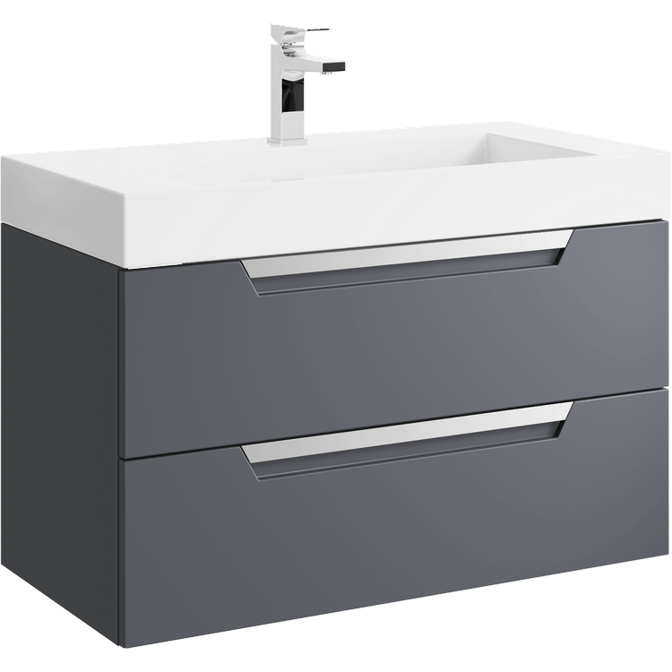 Тумба с раковиной Аqwella Cube CUB0109GR Серый...