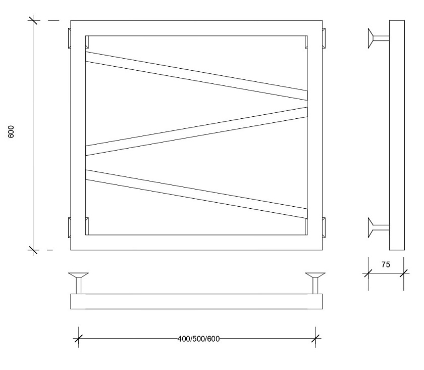 Полотенцесушитель водяной Secado Мирано, 60x50, белый матовый, нижнее подключение, 4673739202418