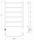 Полотенцесушитель электрический Secado Агата 1, 80x40, хром, подключение слева, 4603759405018 - изображение 3