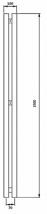 Полотенцесушитель водяной Secado Бергамо 2К, 150x7, черный матовый, нижнее подключение, 4673739248492