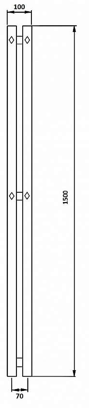 Полотенцесушитель водяной Secado Сандриго 2К, 150x10, черный матовый, нижнее подключение, 4673739248256