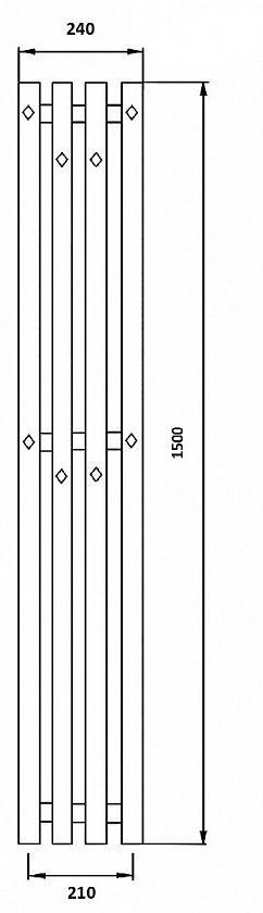 Полотенцесушитель водяной Secado Сандриго 4К, 150x24, черный матовый, нижнее подключение, 4673739248300