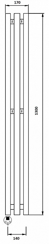 Полотенцесушитель водяной Secado Бергамо 3К, 130x14, хром, нижнее подключение, 4673739254059
