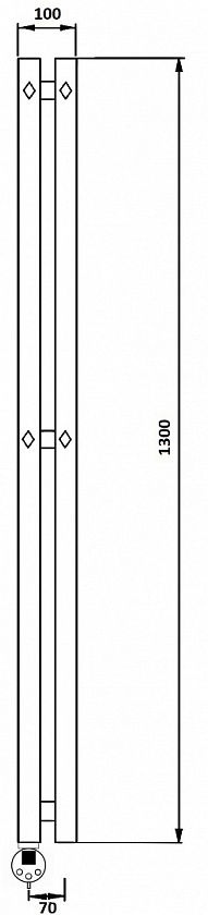 Полотенцесушитель водяной Secado Сандриго 2К, 130x10, хром, нижнее подключение, 4673739254950