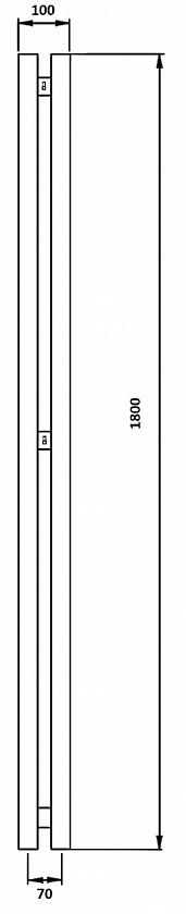 Полотенцесушитель водяной Secado Бергамо 2К, 180x7, черный матовый, нижнее подключение, 4673739248508