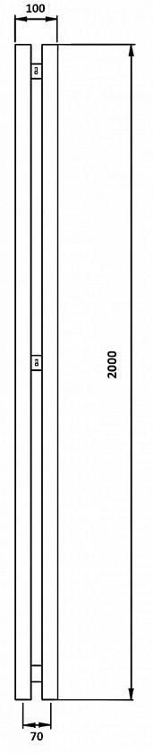 Полотенцесушитель водяной Secado Бергамо 2К, 200x7, черный матовый, нижнее подключение, 4673739248515