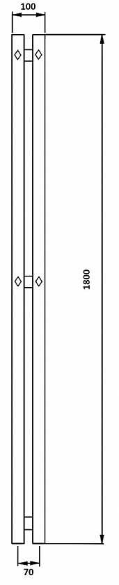 Полотенцесушитель водяной Secado Сандриго 2К, 180x10, черный матовый, нижнее подключение, 4673739248263