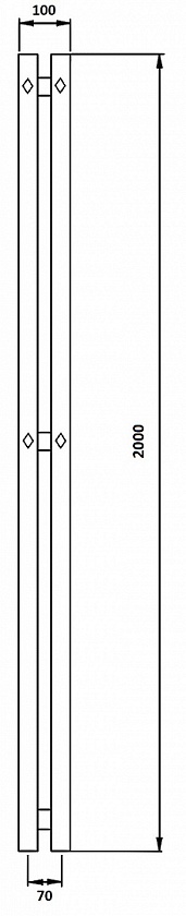Полотенцесушитель водяной Secado Сандриго 2К, 200x10, черный матовый, нижнее подключение, 4673739248270