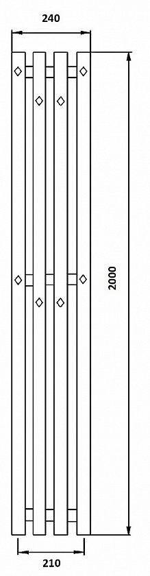 Полотенцесушитель водяной Secado Сандриго 4К, 200x24, черный матовый, нижнее подключение, 4673739248324