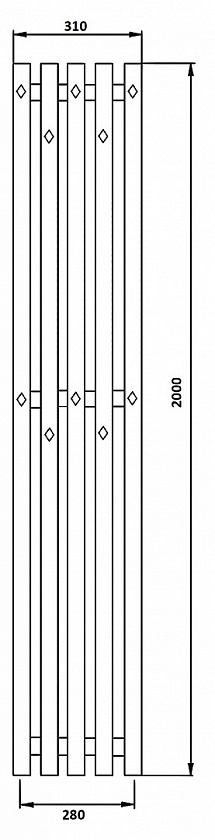 Полотенцесушитель водяной Secado Сандриго 5К, 200x31, черный матовый, нижнее подключение, 4673739248379