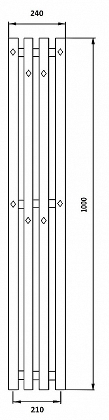 Полотенцесушитель электрический Secado Сандриго 4К, 100x24, черный матовый, подключение слева, 4673739250624