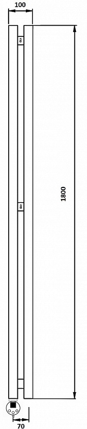 Полотенцесушитель водяной Secado Бергамо 2К, 180x7, хром, нижнее подключение, 4673739253922