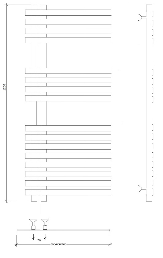 Полотенцесушитель водяной Secado Коредо 120x50