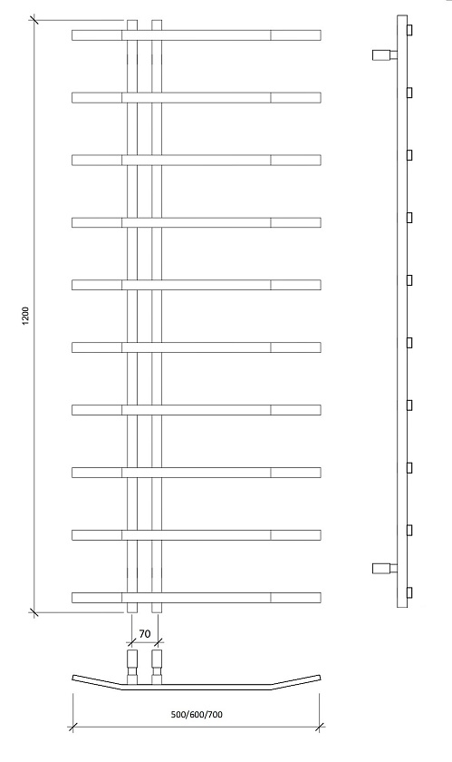 Полотенцесушитель водяной Secado Милето 120x50