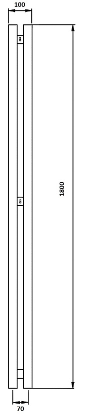 Полотенцесушитель водяной Secado Бергамо 2К 180x7, графит, 4673739258507, нижнее подключение
