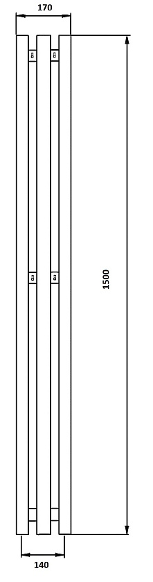 Полотенцесушитель водяной Secado Бергамо 3К 150x14, золото матовое, 4673739258590, нижнее подключение