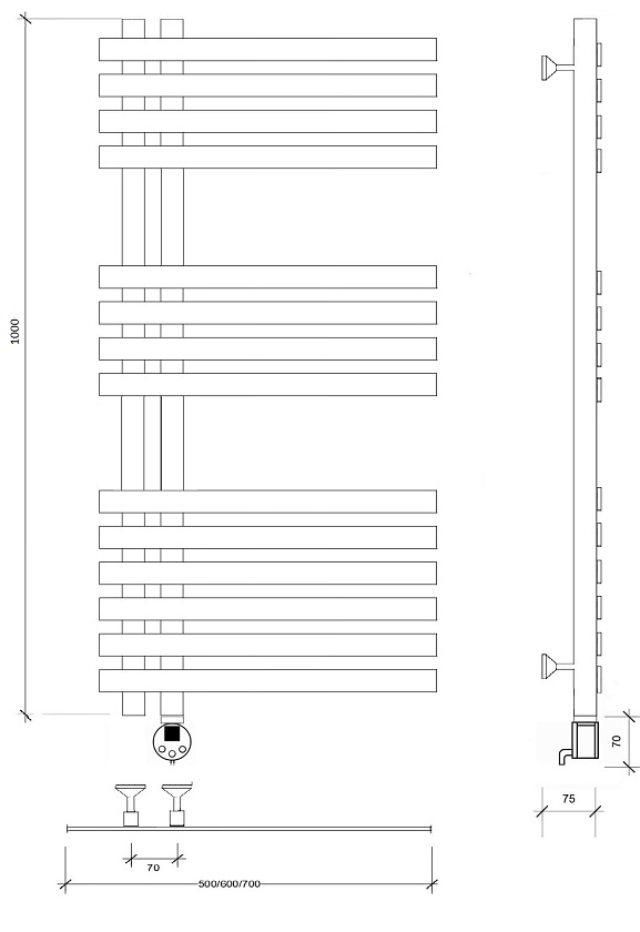 Полотенцесушитель электрический Secado Коредо 100x50