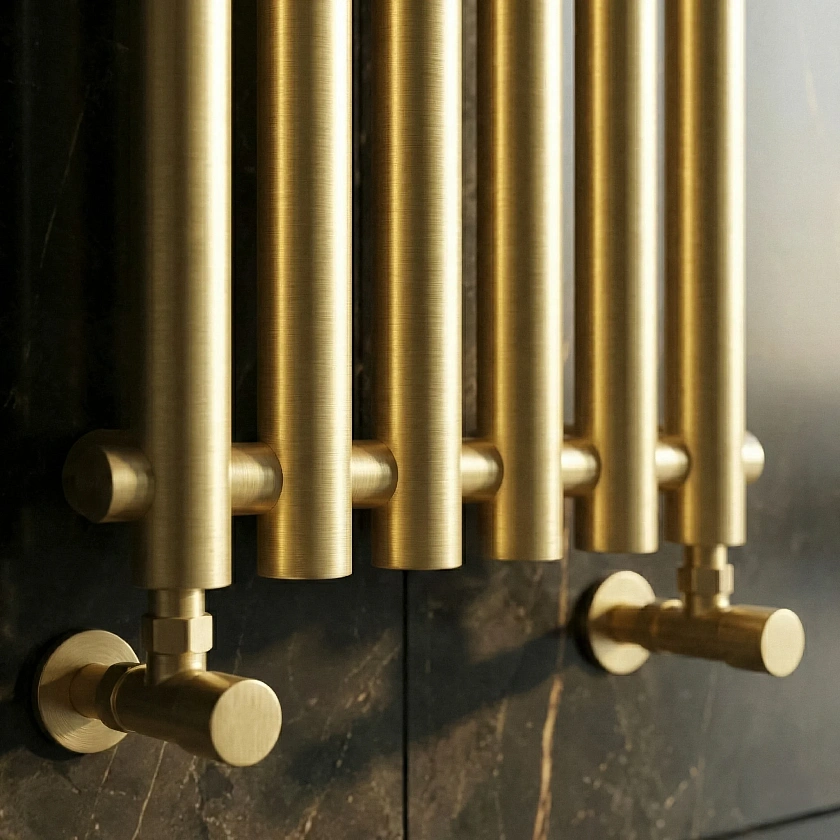Полотенцесушитель водяной Secado Бергамо плюс 6 130x30, золото матовое, 4673739258934, нижнее подключение
