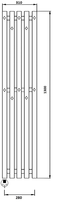 Полотенцесушитель водяной Secado Сандриго 5К 130x31