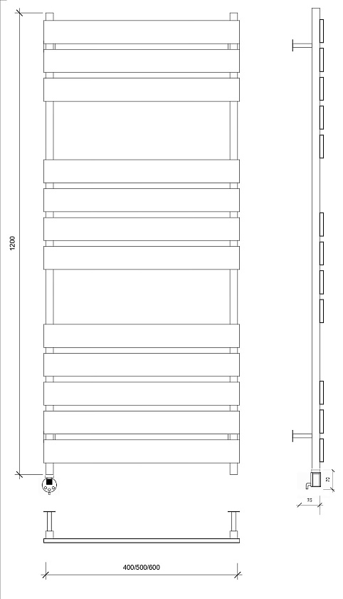Полотенцесушитель электрический Secado Мормано 120x50