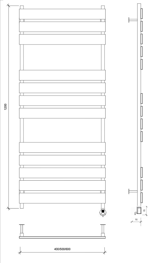 Полотенцесушитель электрический Secado Мормано 120x50