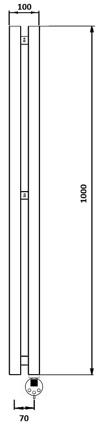 Полотенцесушитель электрический Secado Бергамо 2К 100x7, графит, 4673739259108, подключение слева