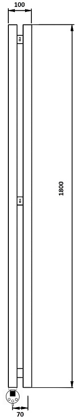 Полотенцесушитель электрический Secado Бергамо 2К 130x7, золото матовое, 4673739259139, подключение слева