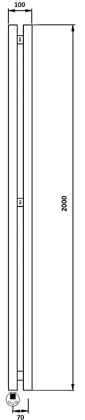 Полотенцесушитель электрический Secado Бергамо 2К 150x7