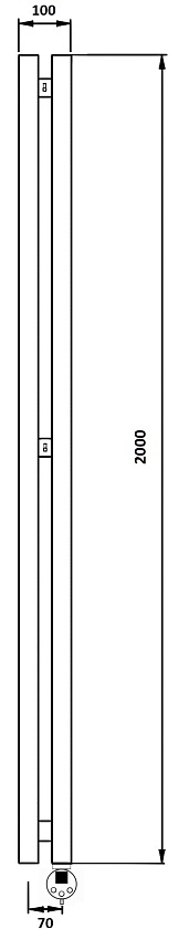Полотенцесушитель электрический Secado Бергамо 2К 150x7