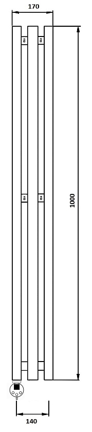 Полотенцесушитель электрический Secado Бергамо 2К 150x7