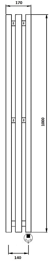 Полотенцесушитель электрический Secado Бергамо 2К 150x7
