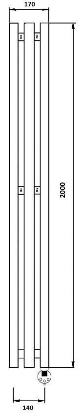 Полотенцесушитель электрический Secado Бергамо 2К 180x7