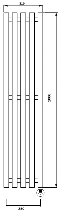 Полотенцесушитель электрический Secado Бергамо 2К 200x7, графит, 4673739259207, подключение слева