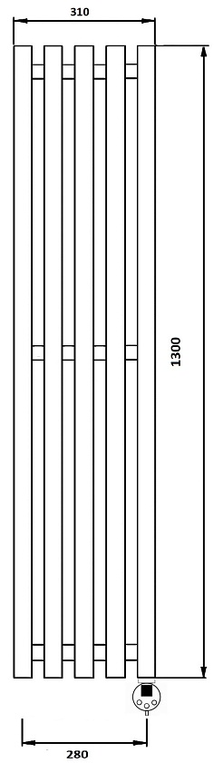 Полотенцесушитель электрический Secado Бергамо 2К 200x7
