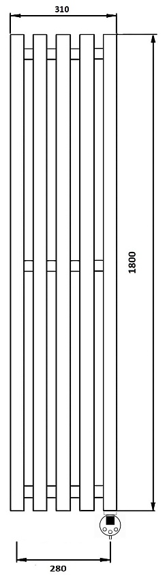 Полотенцесушитель электрический Secado Бергамо 3К 100x14, графит, 4673739259238, подключение слева