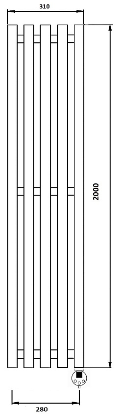 Полотенцесушитель электрический Secado Бергамо 3К 130x14